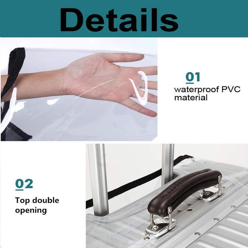 JenKin Luggage Protector Suitcase Cover PVC Waterproof Travel Suitcase Fits Most 20" to 30"ï¼ˆ26" (16.9" L x 11.8" W x 26.8" H)ï¼‰ - Image 4